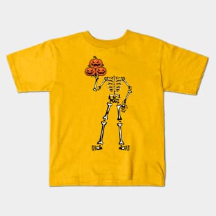 Skeleton Pumpkin Kids T-Shirt